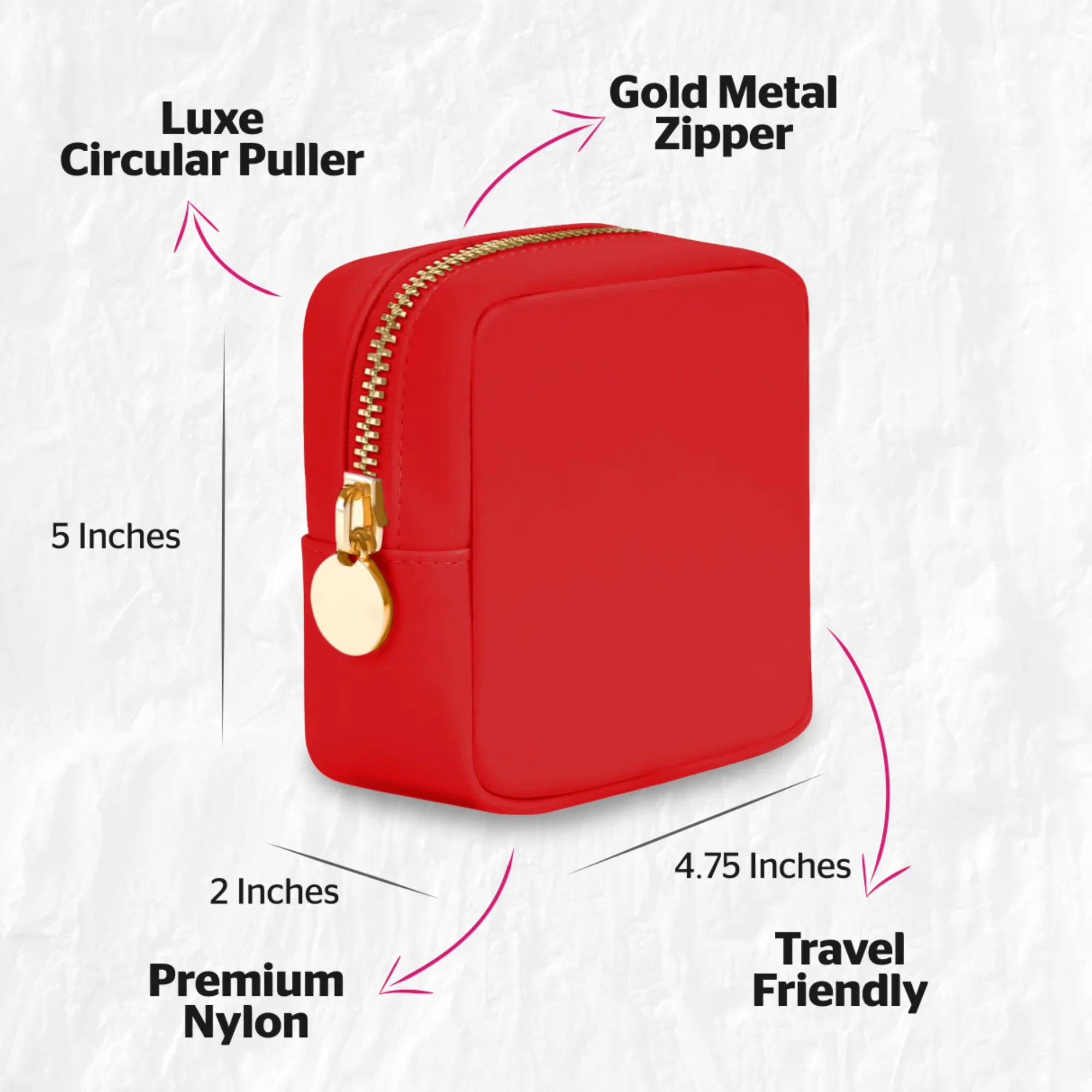 Mini Makeup Bag For Purse - Red Pouch - Coin Purse Wallet For Women