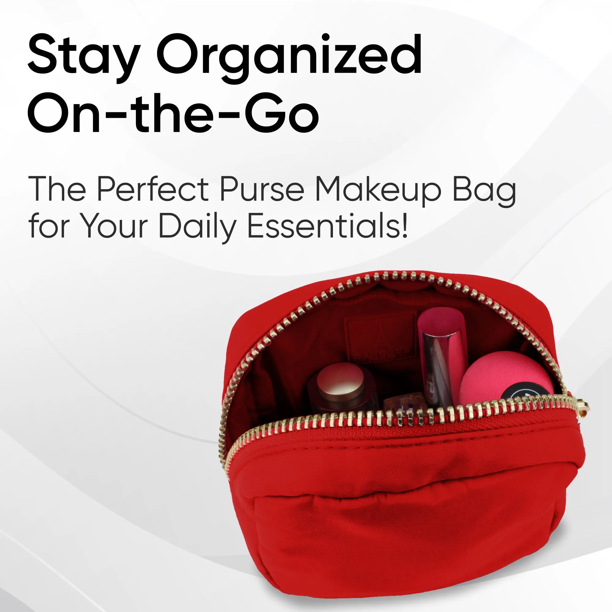Mini Makeup Bag For Purse - Red Pouch - Coin Purse Wallet For Women