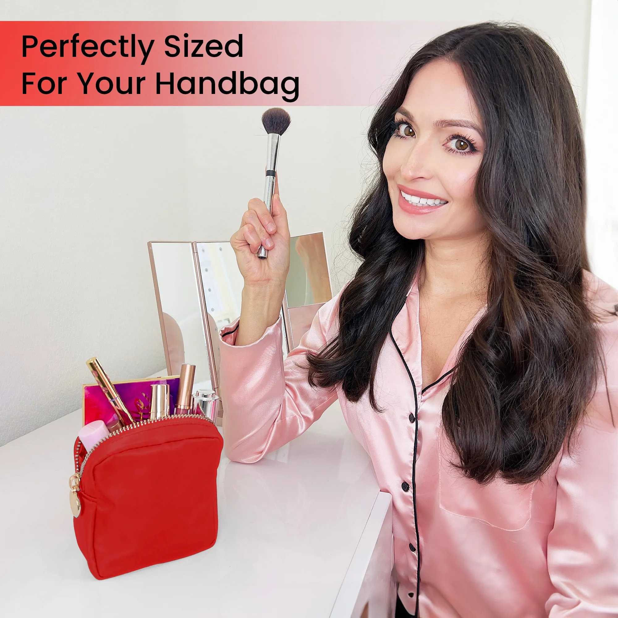 Mini Makeup Bag For Purse - Red Pouch - Coin Purse Wallet For Women