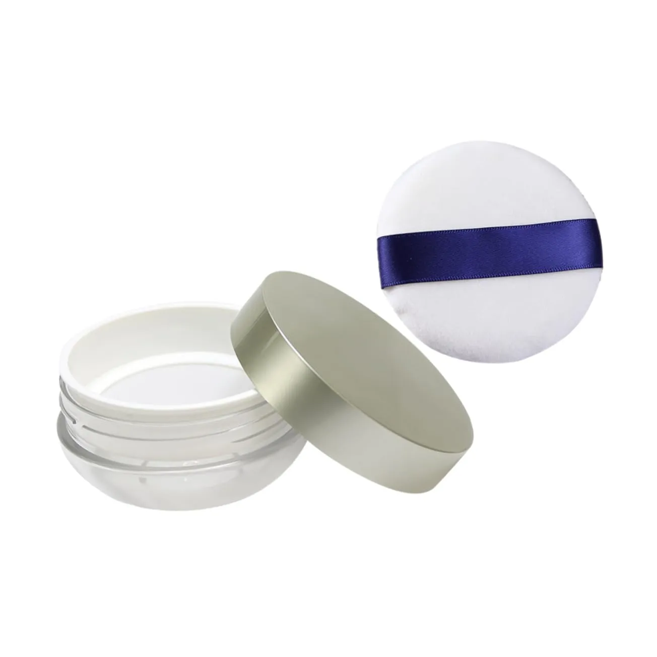 Mini Travel Powder Case Loose Powder Holder Mesh Design Abs Material Random