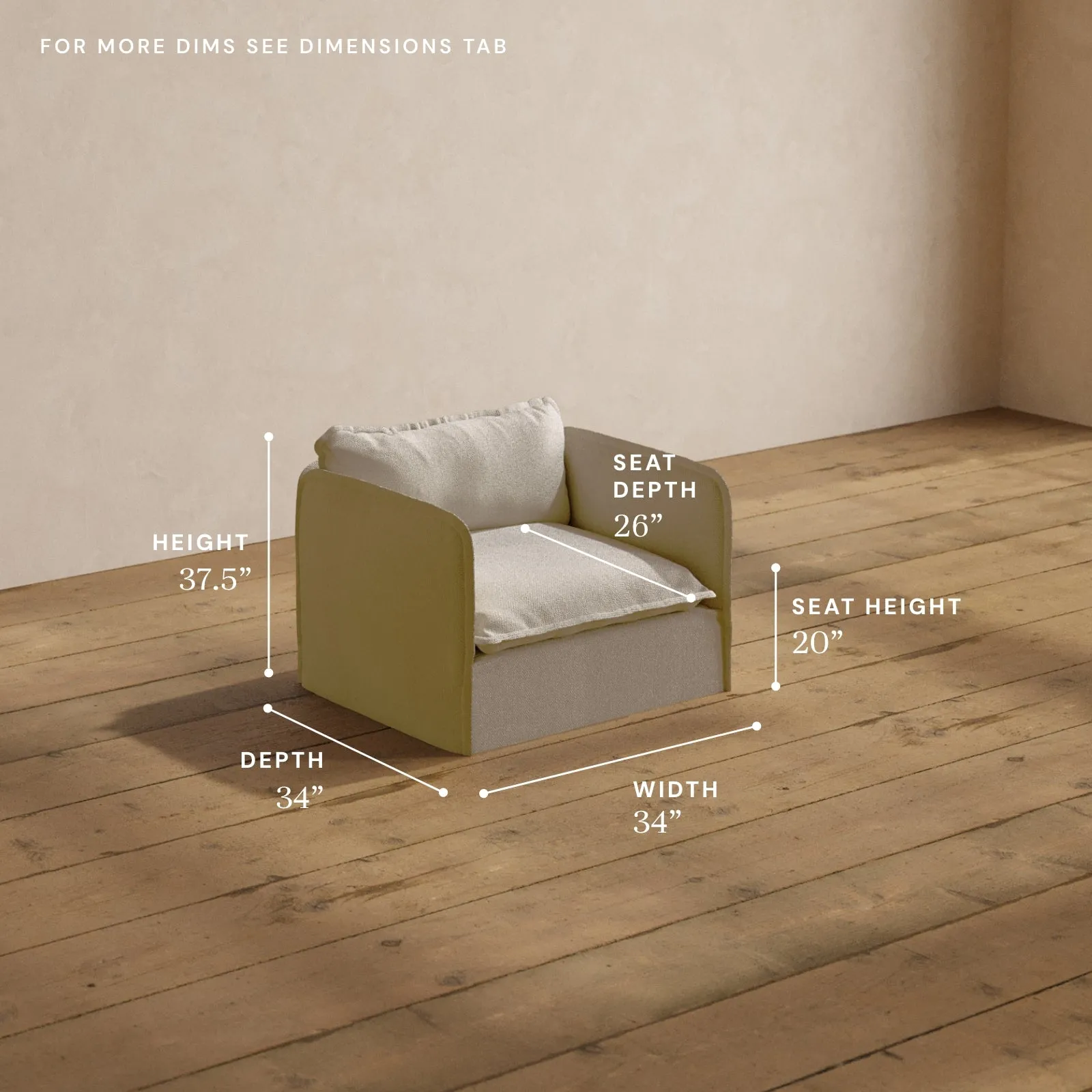 Modular Washable Armchair in Powder | Memorix  Seat | Contour Pillow