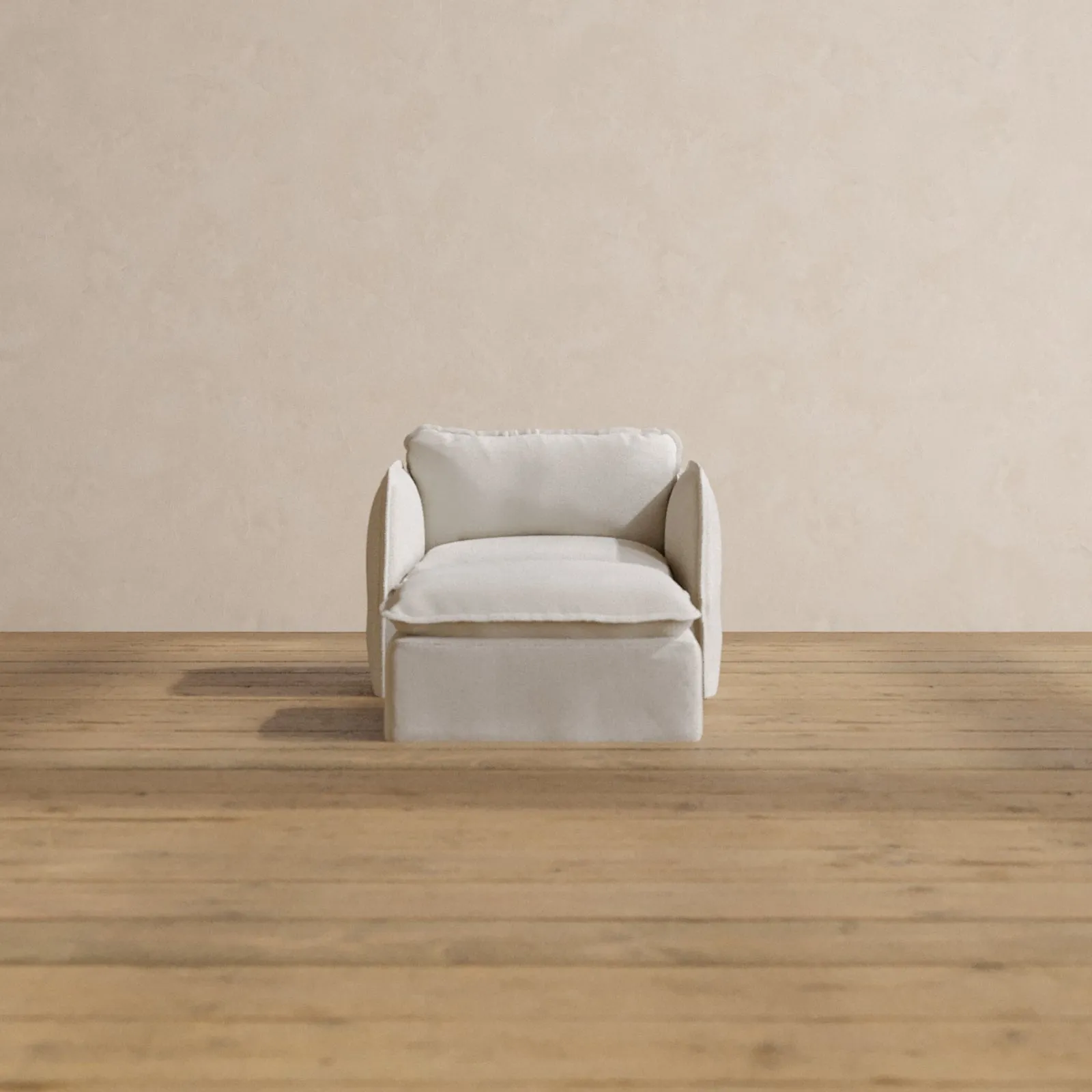 Modular Washable Armchair   Ottoman in Powder | Memorix  Seat | Contour Pillow