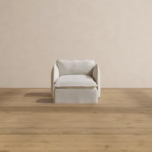 Modular Washable Armchair   Ottoman in Powder | Memorix  Seat | Contour Pillow