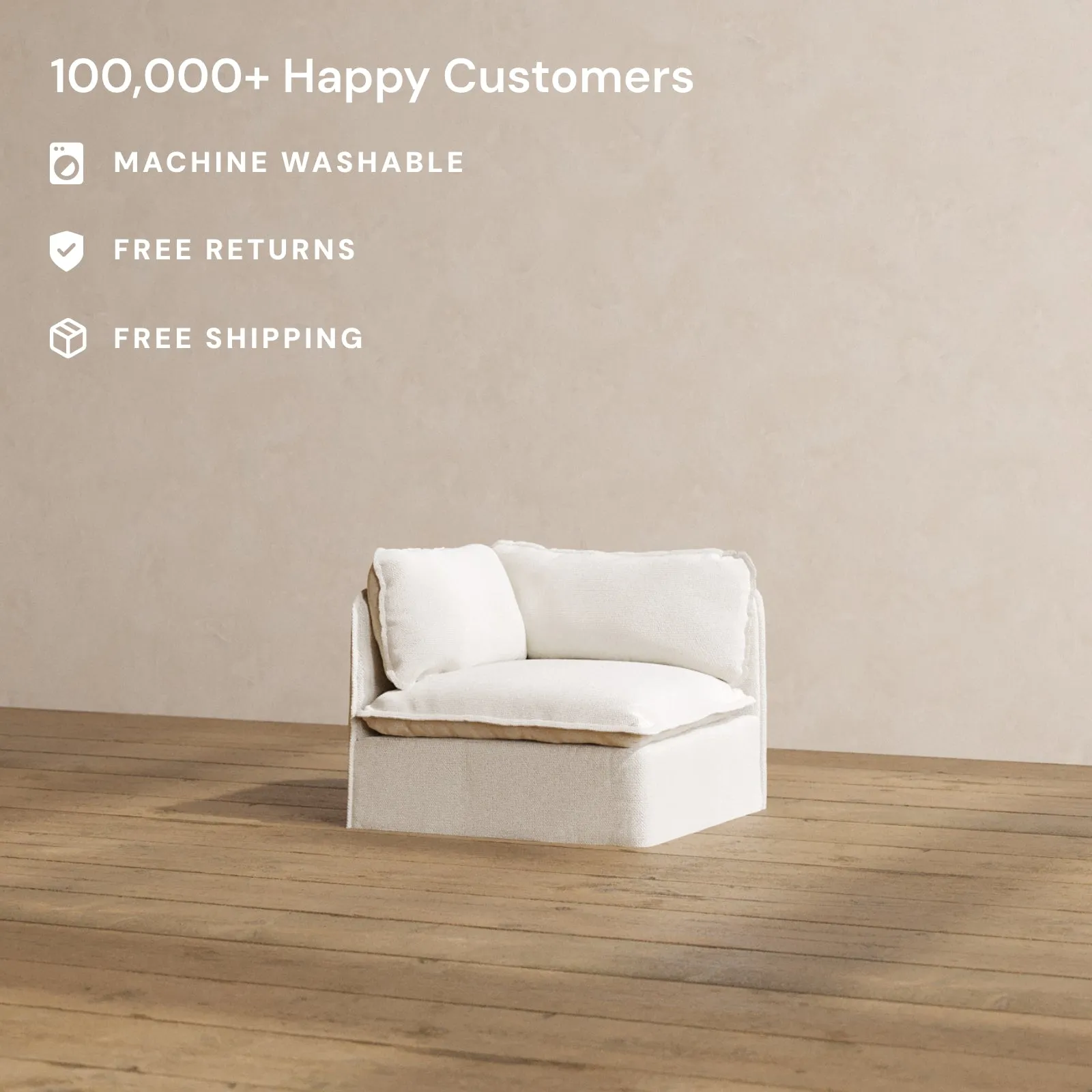 Modular Washable Corner Chair in Powder | Memorix  Seat | Contour Pillow