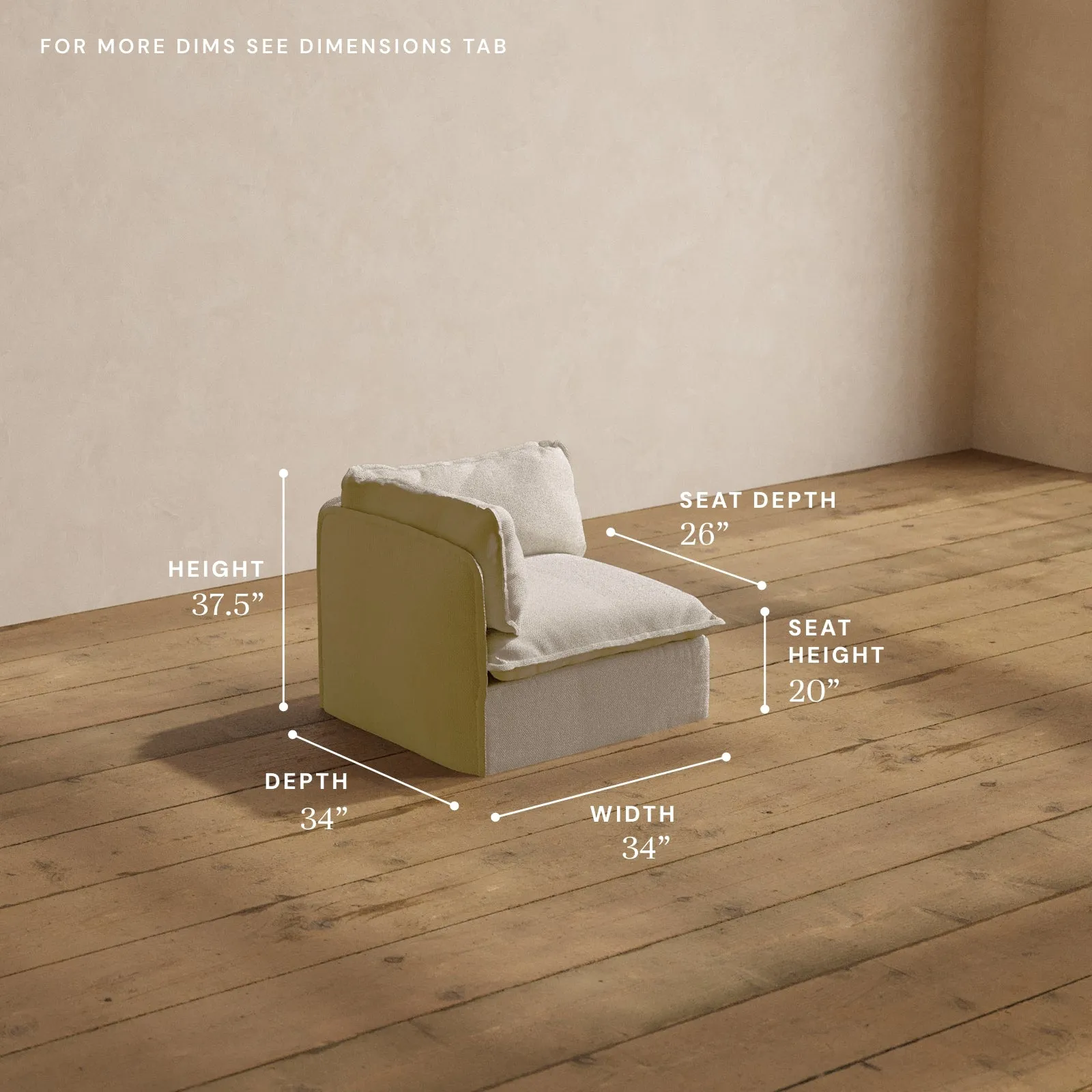 Modular Washable Corner Chair in Powder | Memorix  Seat | Contour Pillow