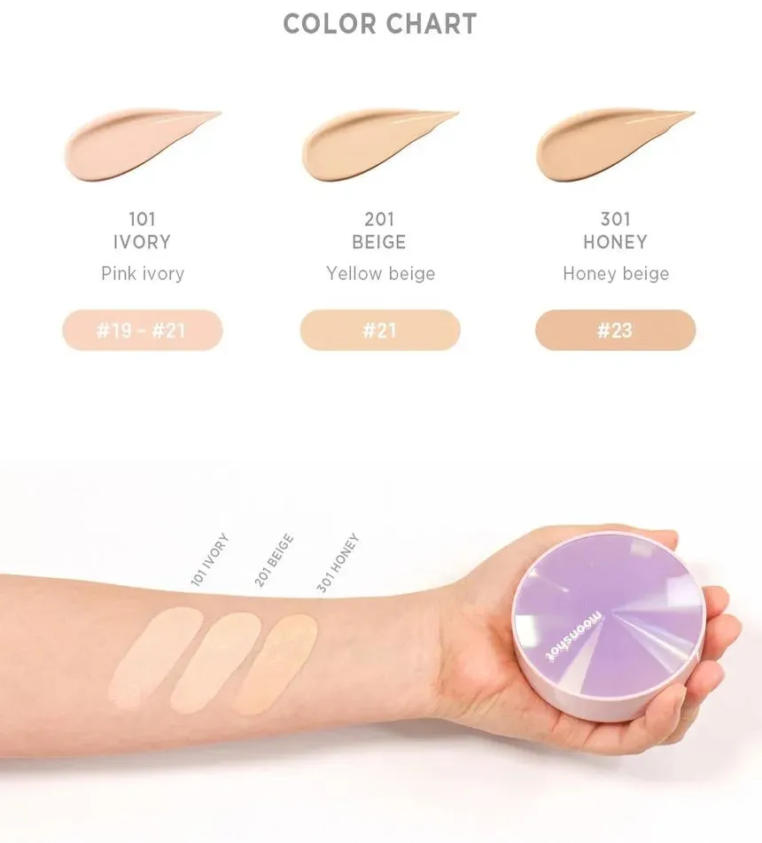 Moonshot Micro Glassyfit Cushion SPF50  PA**** 301 Honey 15g