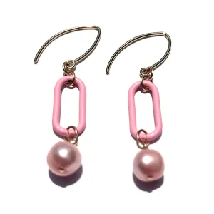 MPR x THE IMAGINARIUM: Pepto Pink Pearl Link Hook Earrings