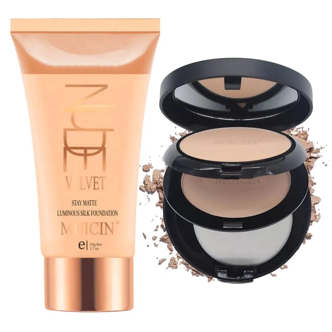 Muicin Luminous Silk Nude Velvet Foundation 3 In 1 Comapact Powder