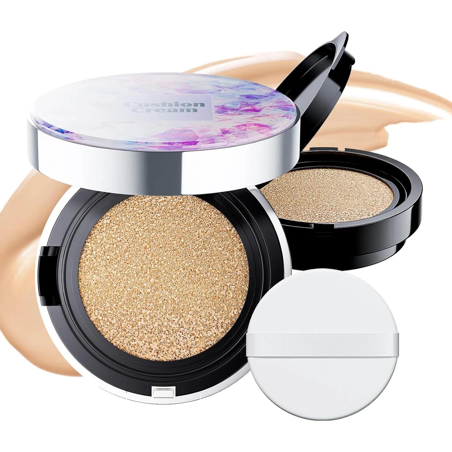 Mushroom Head Air Cushion CC Cream - BB Cream Foundation Makeup Moisturizing Concealer Long-Lasting, Cushion Foundation Full Coverage Self Adjusting (Natural, 1 PCS)