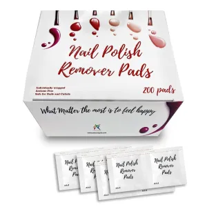 Nail Polish Remover Pads Pack of 200 Non Acetone Polish Remover Wipes 2 ply Pads