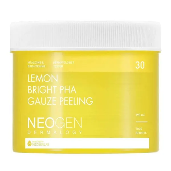 NEOGEN Lemon Bright PHA Gauze Peeling شرائح تقشير البشرة بالليمون للنضارة.