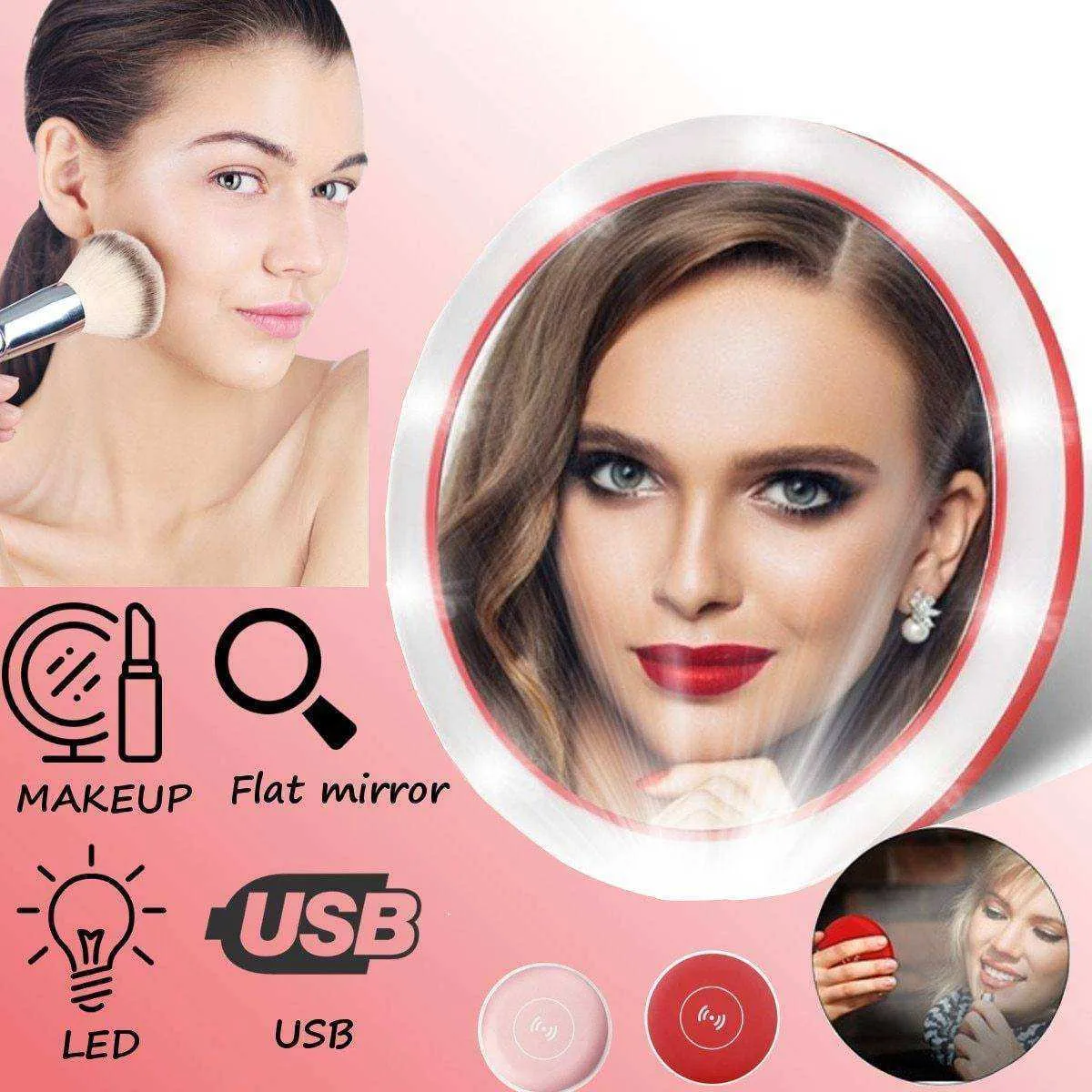 New Portable LED Illuminated Circular Makeup Mirror