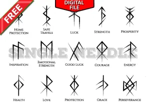 Norse Viking Runes Tattoo Flash Sheet Stencil for Real Stick and Poke Tattoos - FREE DOWNLOAD