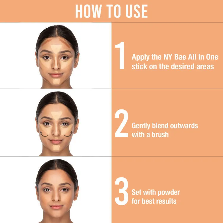 NY Bae All In One Stick| Foundation, Concealer, Contour, Colour Corrector| For Fair Skin| Flawless Texture| Natural SunNYside Up 20