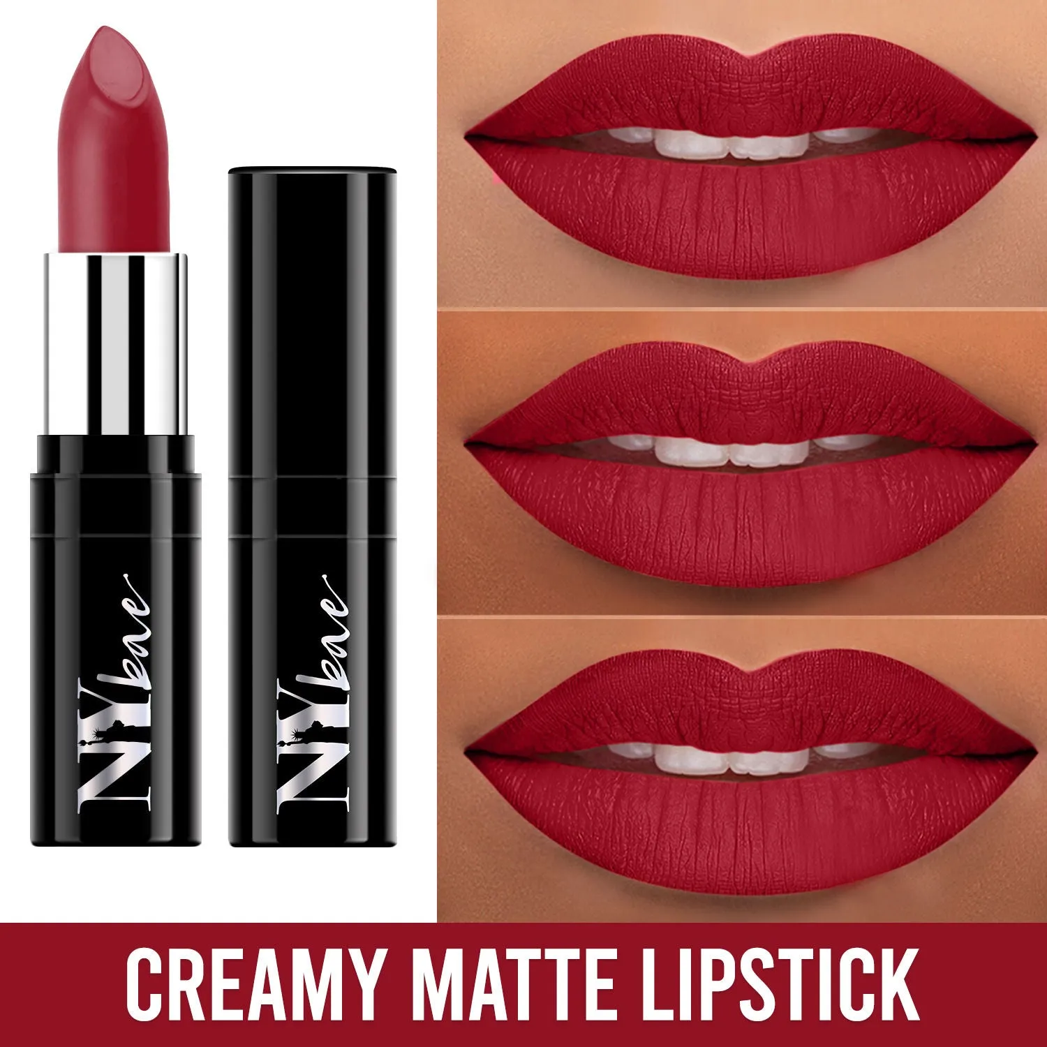 NY Bae Lipstick  Creamy Matte  Red - Bomb Under Brooklyn Bridge 5