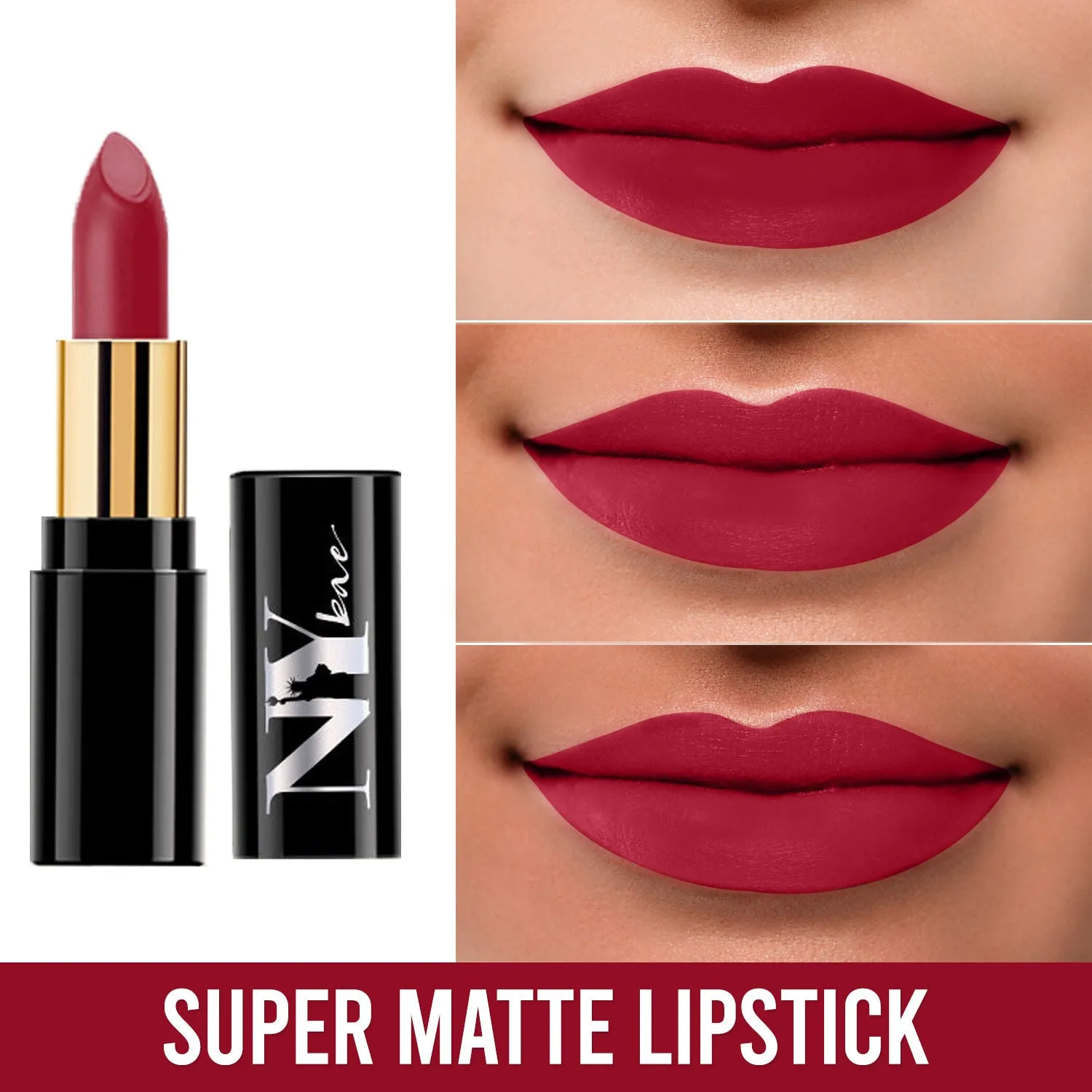 NY Bae Super Matte Lipstick - Royale Rebecca 17 (4.2 g) | Red | Loaded With Vitamin E | Rich Colour | Long lasting | Smudgeproof | Vegan
