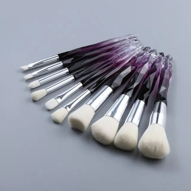 OG PRETTY - Crystal Makeup Brushes Powder Foundation Eyeshadow Eyebrow Cosmetics for Face Fan Make Up Brush Set Brochas Maquillaje