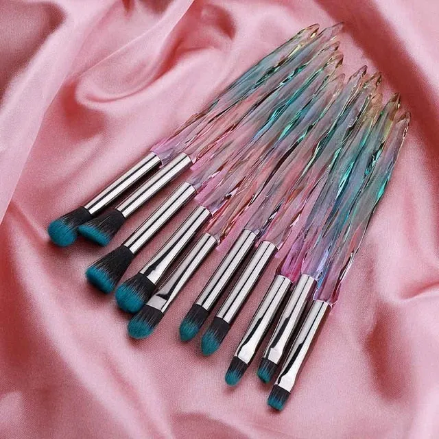 OG PRETTY - Crystal Makeup Brushes Powder Foundation Eyeshadow Eyebrow Cosmetics for Face Fan Make Up Brush Set Brochas Maquillaje