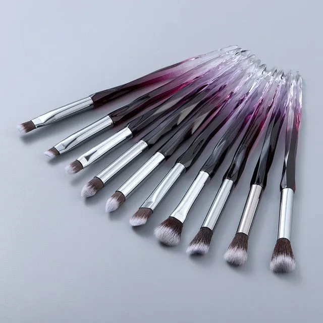 OG PRETTY - Crystal Makeup Brushes Powder Foundation Eyeshadow Eyebrow Cosmetics for Face Fan Make Up Brush Set Brochas Maquillaje