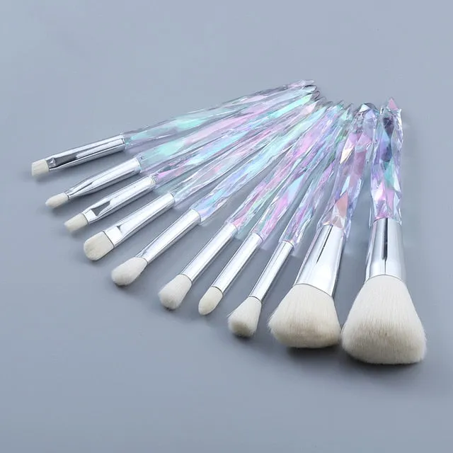 OG PRETTY - Crystal Makeup Brushes Powder Foundation Eyeshadow Eyebrow Cosmetics for Face Fan Make Up Brush Set Brochas Maquillaje