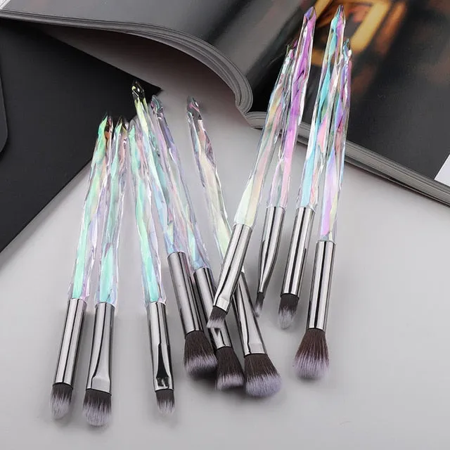 OG PRETTY - Crystal Makeup Brushes Powder Foundation Eyeshadow Eyebrow Cosmetics for Face Fan Make Up Brush Set Brochas Maquillaje