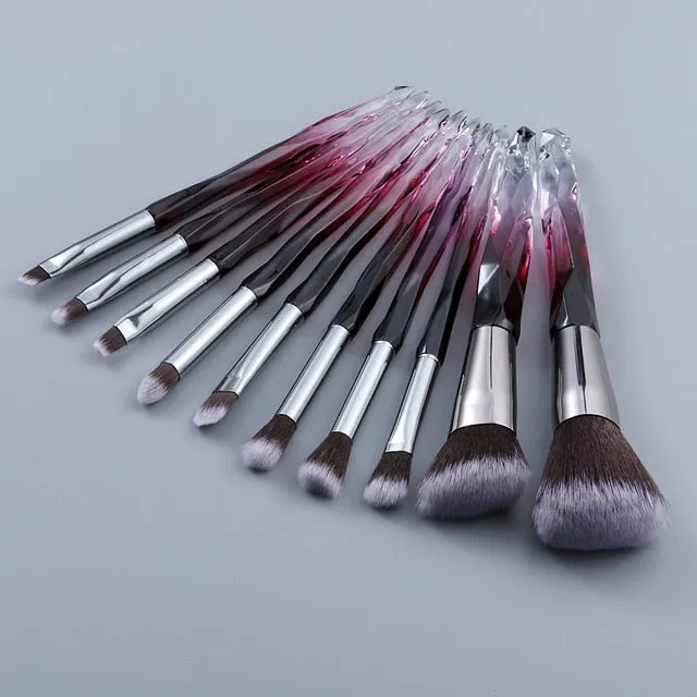 OG PRETTY - Crystal Makeup Brushes Powder Foundation Eyeshadow Eyebrow Cosmetics for Face Fan Make Up Brush Set Brochas Maquillaje
