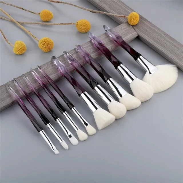 OG PRETTY - Crystal Makeup Brushes Powder Foundation Eyeshadow Eyebrow Cosmetics for Face Fan Make Up Brush Set Brochas Maquillaje