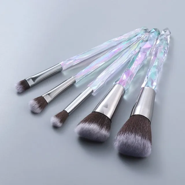 OG PRETTY - Crystal Makeup Brushes Powder Foundation Eyeshadow Eyebrow Cosmetics for Face Fan Make Up Brush Set Brochas Maquillaje