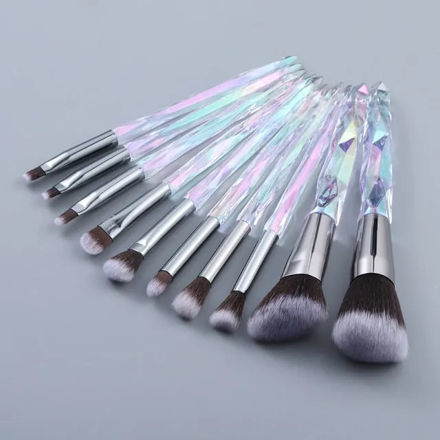 OG PRETTY - Crystal Makeup Brushes Powder Foundation Eyeshadow Eyebrow Cosmetics for Face Fan Make Up Brush Set Brochas Maquillaje
