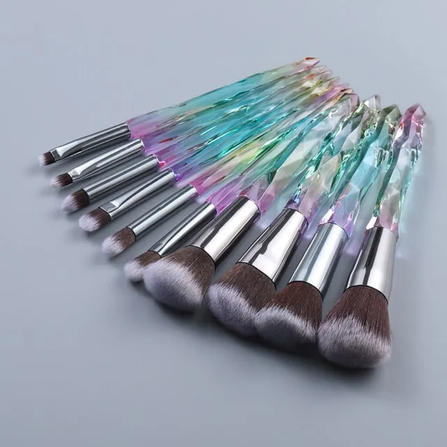 OG PRETTY - Crystal Makeup Brushes Powder Foundation Eyeshadow Eyebrow Cosmetics for Face Fan Make Up Brush Set Brochas Maquillaje