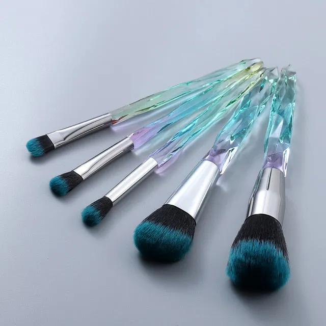 OG PRETTY - Crystal Makeup Brushes Powder Foundation Eyeshadow Eyebrow Cosmetics for Face Fan Make Up Brush Set Brochas Maquillaje