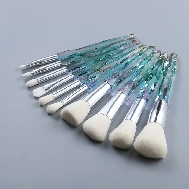 OG PRETTY - Crystal Makeup Brushes Powder Foundation Eyeshadow Eyebrow Cosmetics for Face Fan Make Up Brush Set Brochas Maquillaje