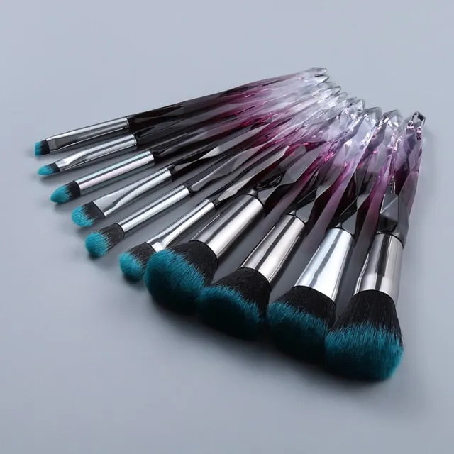 OG PRETTY - Crystal Makeup Brushes Powder Foundation Eyeshadow Eyebrow Cosmetics for Face Fan Make Up Brush Set Brochas Maquillaje