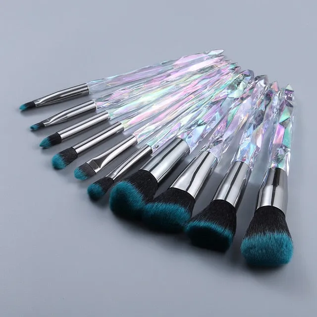 OG PRETTY - Crystal Makeup Brushes Powder Foundation Eyeshadow Eyebrow Cosmetics for Face Fan Make Up Brush Set Brochas Maquillaje
