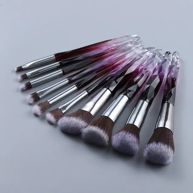 OG PRETTY - Crystal Makeup Brushes Powder Foundation Eyeshadow Eyebrow Cosmetics for Face Fan Make Up Brush Set Brochas Maquillaje