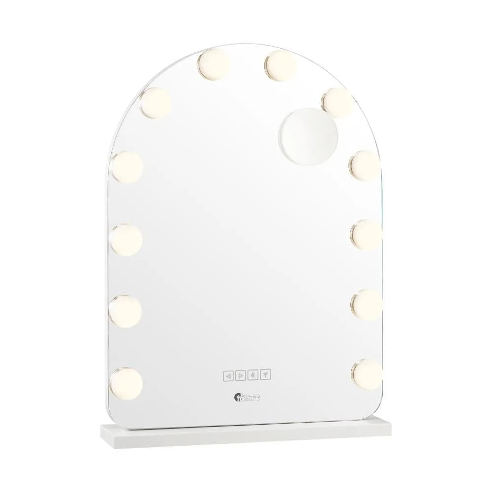 Oikiture LED Arched Makeup Mirror Bluetooth 61x43cm