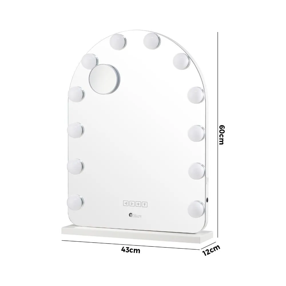 Oikiture LED Arched Makeup Mirror Bluetooth 61x43cm