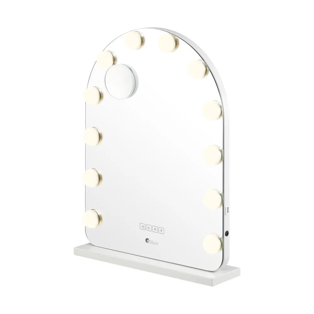 Oikiture LED Arched Makeup Mirror Bluetooth 61x43cm