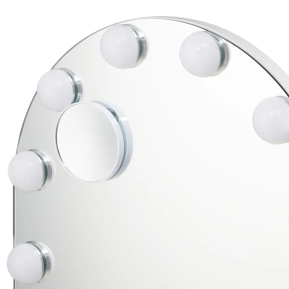 Oikiture LED Arched Makeup Mirror Bluetooth 61x43cm