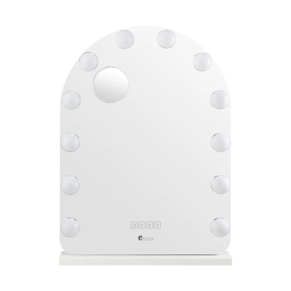 Oikiture LED Arched Makeup Mirror Bluetooth 61x43cm
