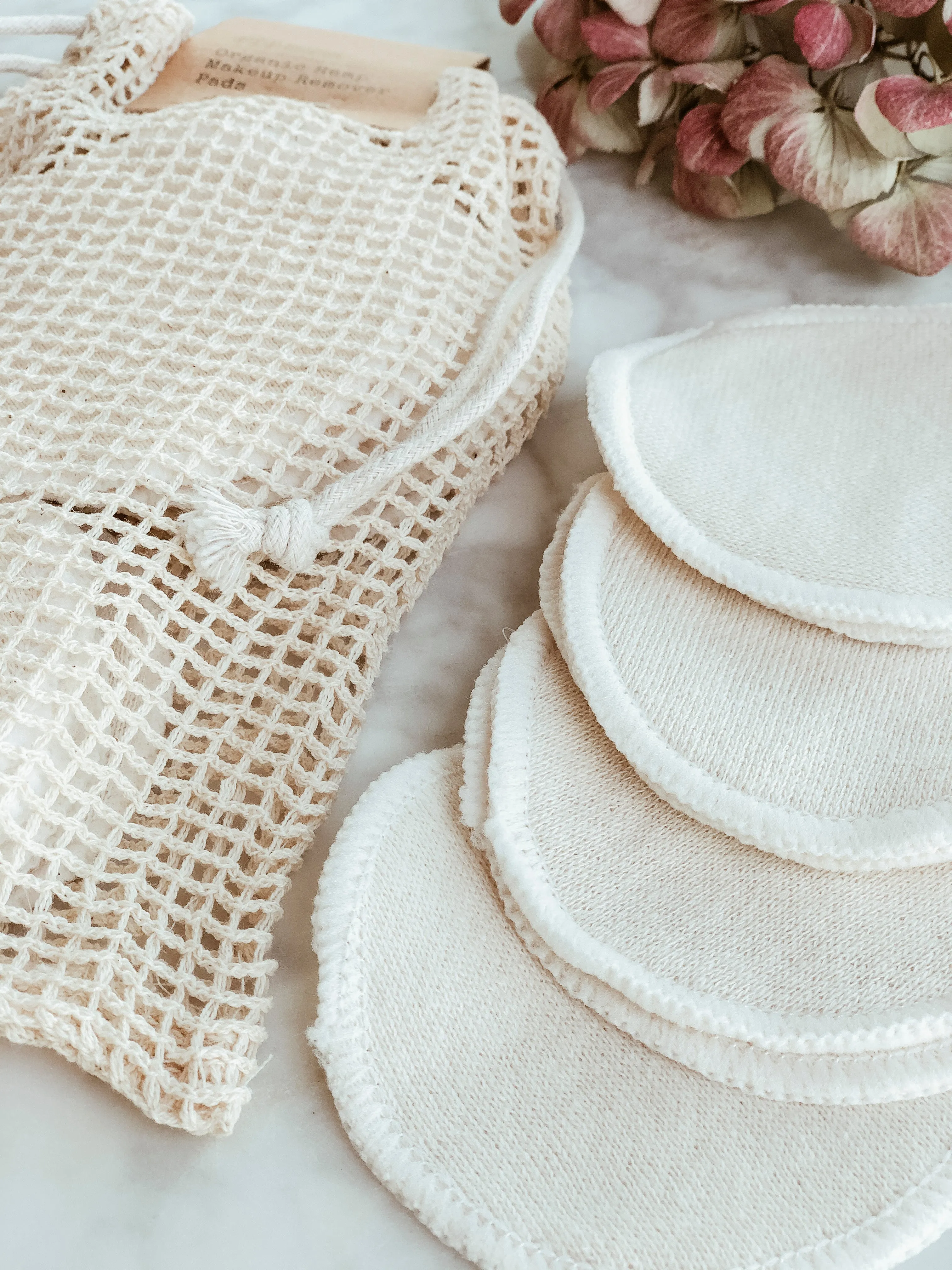 Organic Hemp Makeup Remover Pads with Bag - Pack of 14