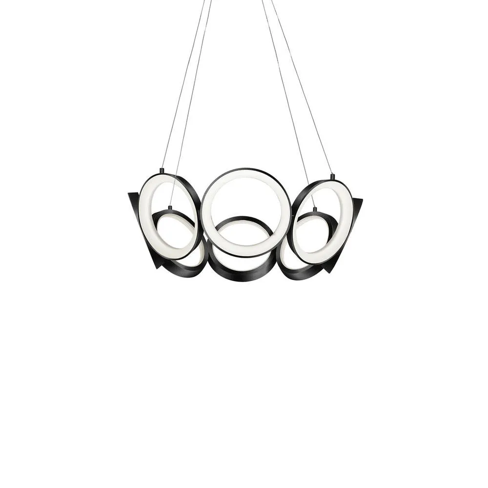 Oros 24-in Black LED Chandeliers