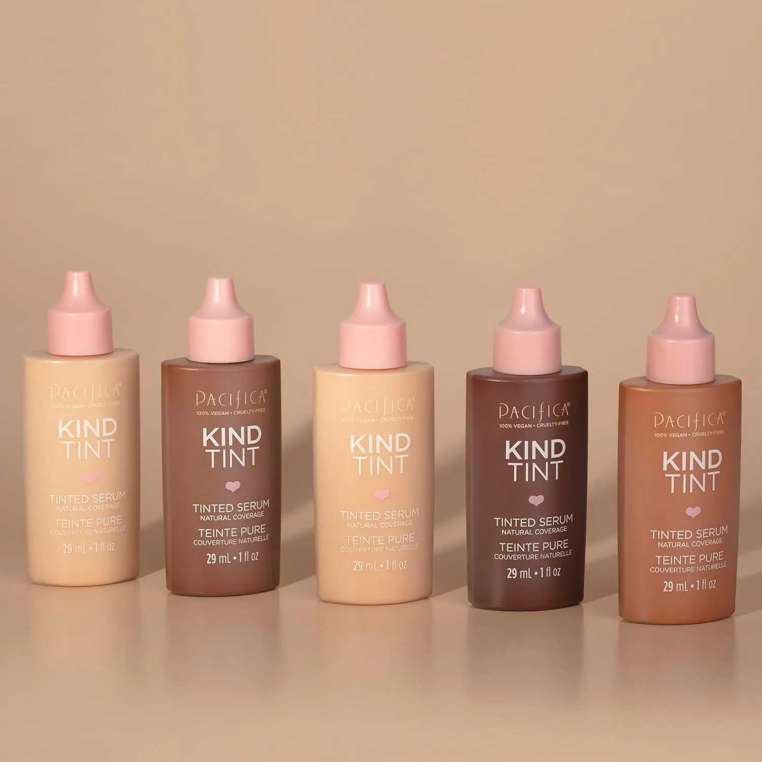 Pacifica Tinted Moisturizer  Kind Tint Serum, Lightweight Hydrating Foundation with Vegan Collagen & Hyaluronic Acid for Dewy Glow, Buildable Coverage, Vegan, 1 fl oz (Shade 09)