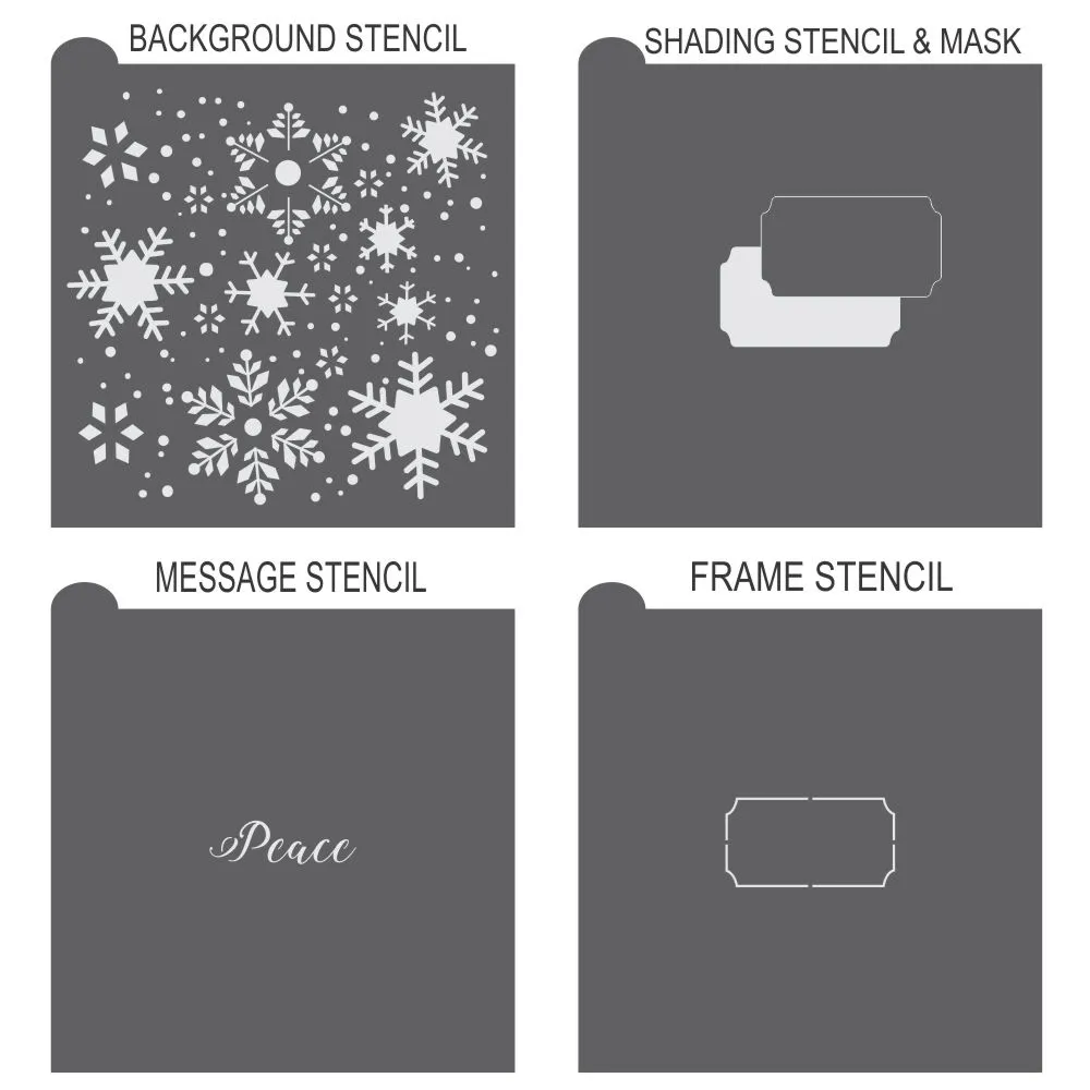 Peace Prettier Plaques Cookie Stencil 5 Pc Set