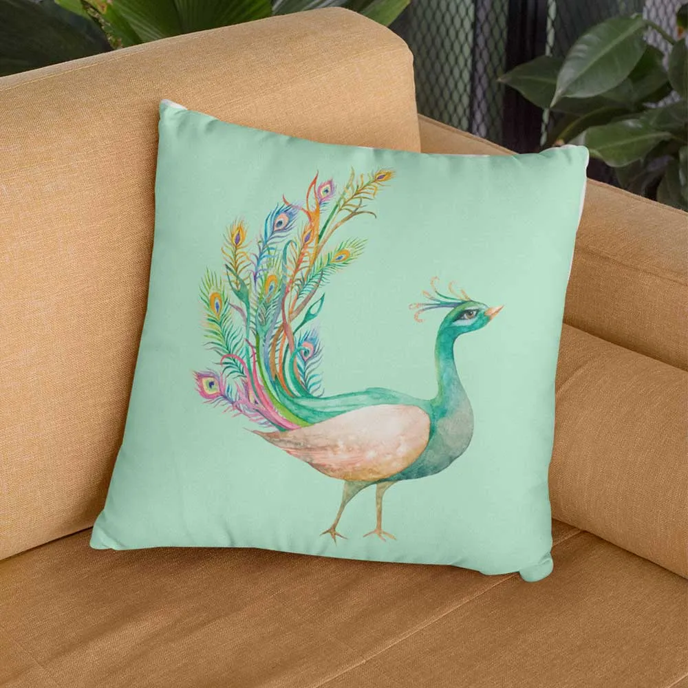 Peacock design cushion covers