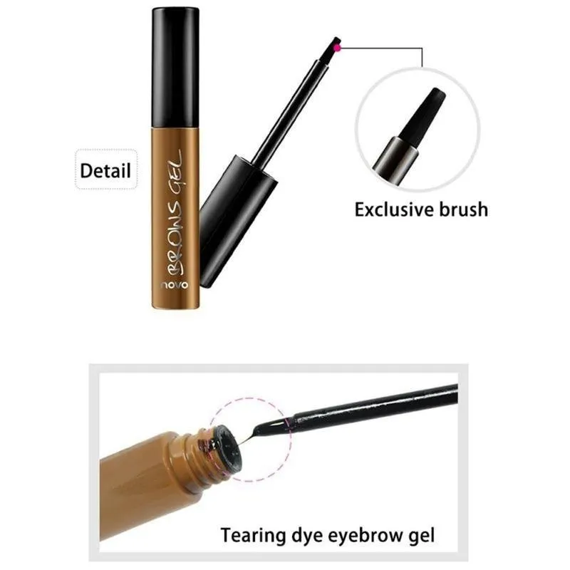 Peel Off Brown Black Eyebrow Tattoo Tint: Waterproof, Long-lasting Professional Eyebrow Gel Cream Mascara, Eye Makeup Cosmetics.