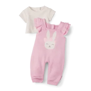 Pink Bunny Overalls Set for Bitty Baby® Dolls