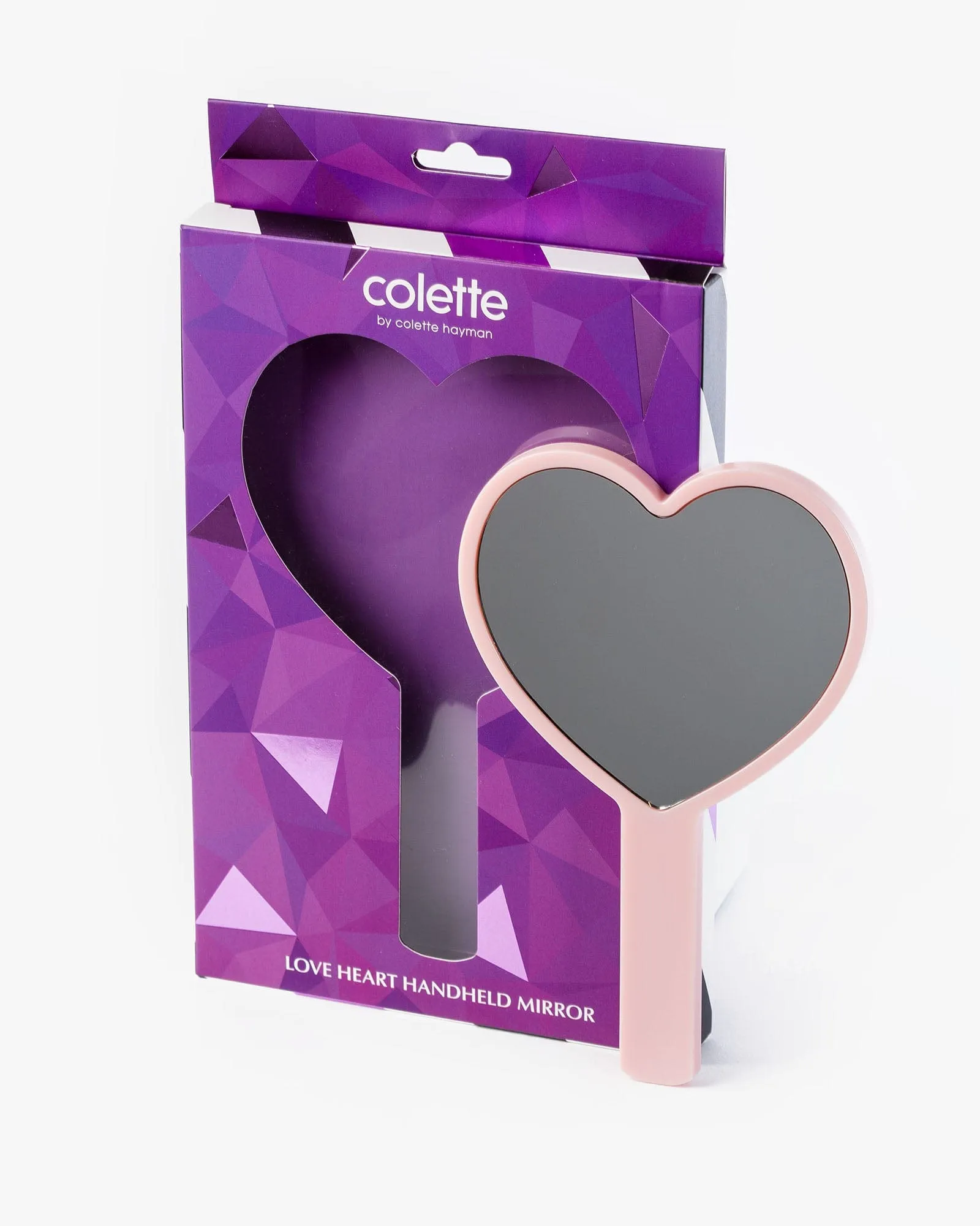 Pink Love Heart Handheld Mirror