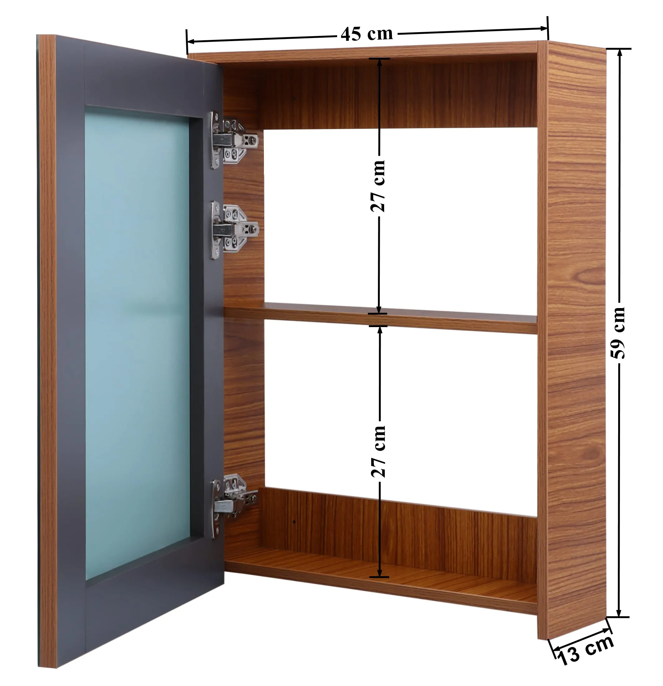 Plantex Bathroom Mirror Cabinet - HDHMR Wood Mayfair Bathroom Organizer Cabinet (18 x 24 Inches) Bathroom Accessories (Linen Brown)