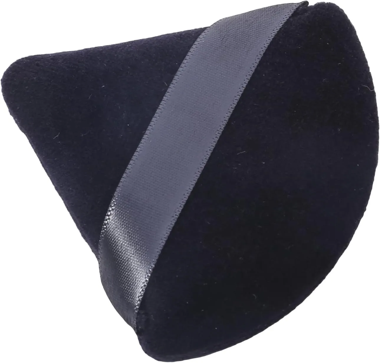 Powder Puff Face Soft Triangle Makeup Puff for Loose Powder Body Powder, Wedge Shape Velour Cosmetic Sponge Wet Dry Makeup Tool,Black